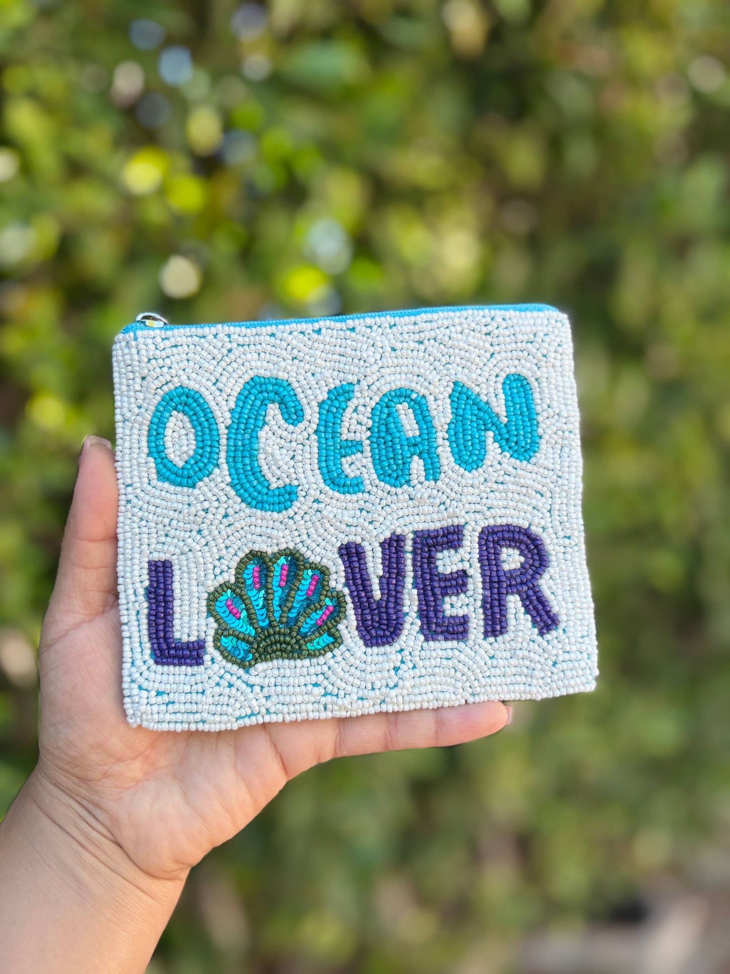 Ocean Lover Beaded Coin Purse