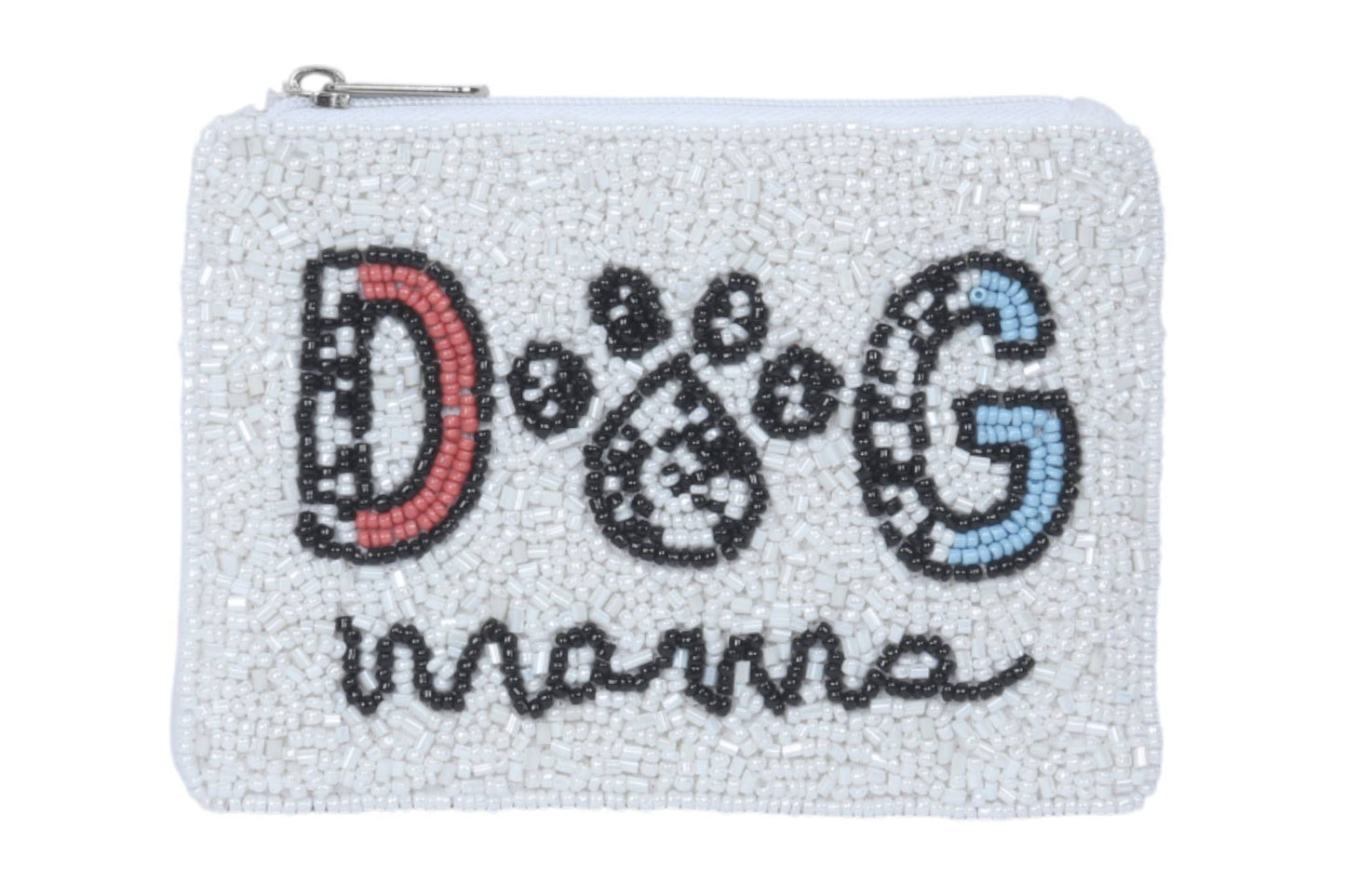 DOG Paw Mom Themed Fully Beaded Coin Purse